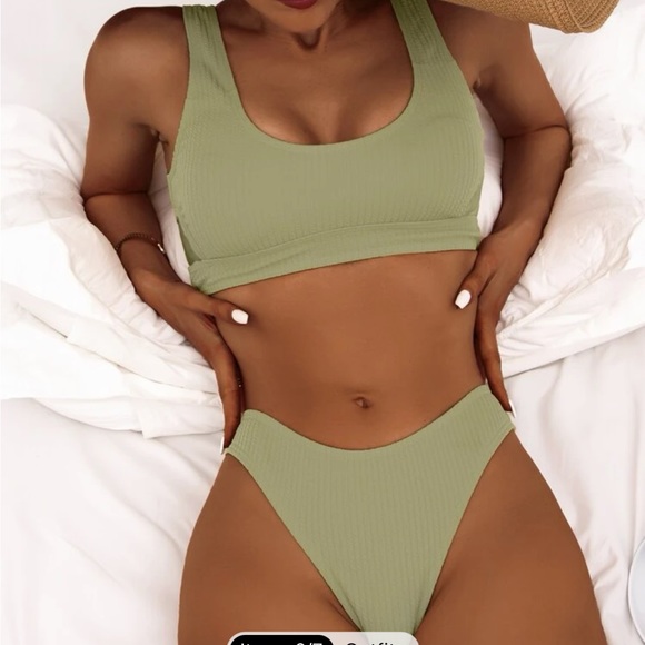 SHEIN Swim Green Cut Out Bikini Poshmark